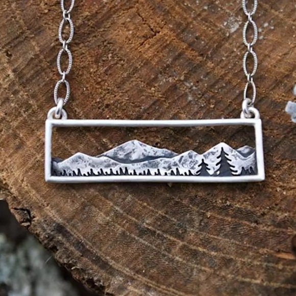 Anthropologie Jewelry - “Mother Nature” Mountain Forest Antique Necklace